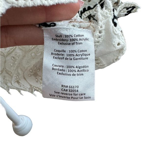 Anthropologie Hemant & Nandita Aditya White Embroidered Dress Size M - Picture 15 of 16